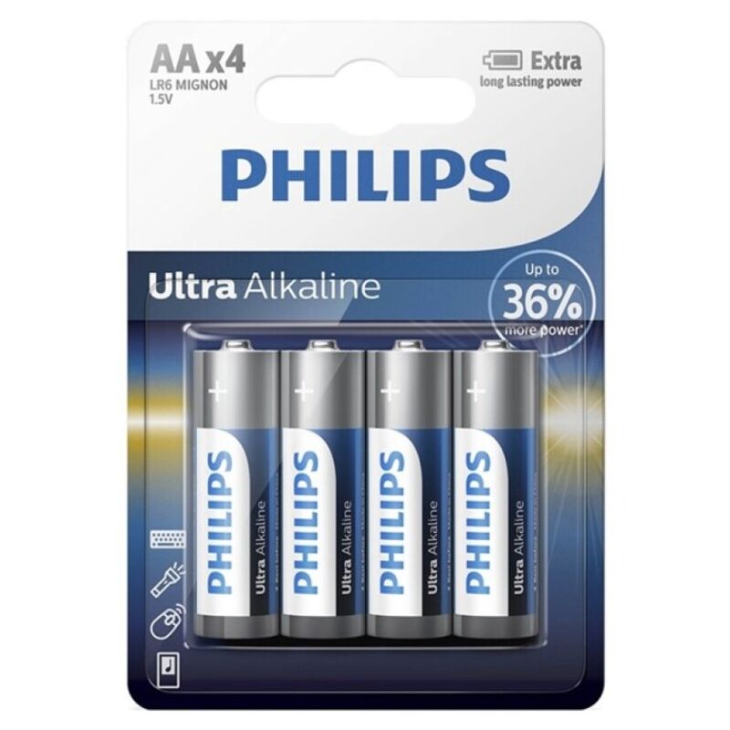 PHILIPS - ULTRA ALKALINE BATTERIJ AA LR6 4 STUKS