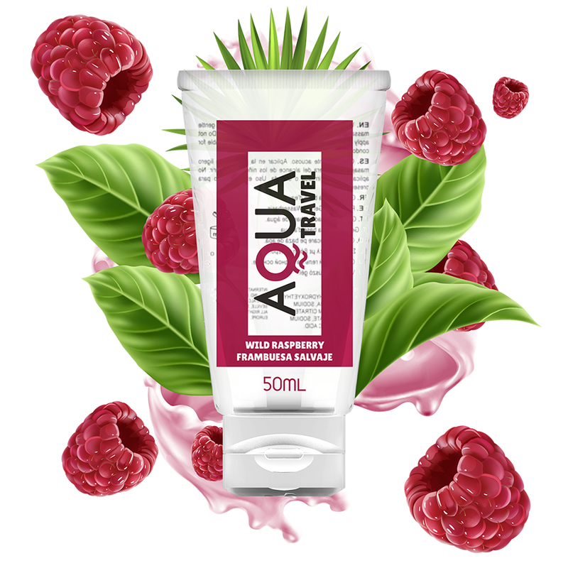 AQUA TRAVEL - Lubrifiant à base d'eau, saveur framboise sauvage - 50 ml