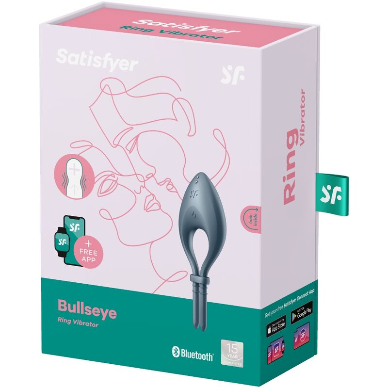 SATISFYER - BULLSEYE RING VIBRATOR APP GRIJS