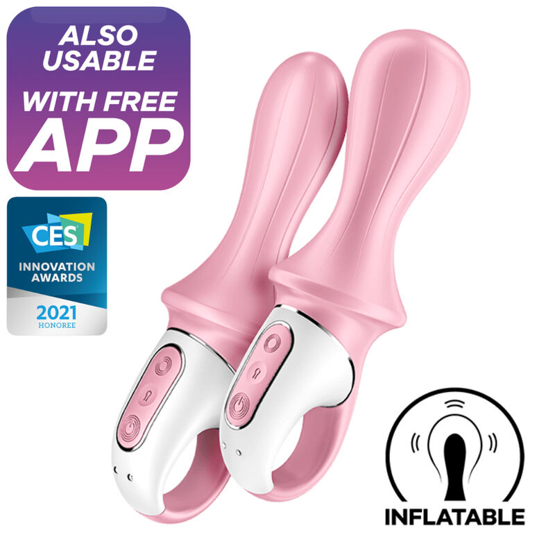 SATISFYER - VIBRATEUR ANAL GONFLABLE À POMPE À AIR BOOTY 5+ ROSE