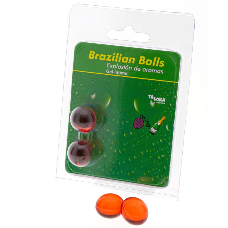 TALOKA - 2 BRAZILIAANSE BALLEN AARDBEIEN & CHAMPAGNE INTIEME GEL
