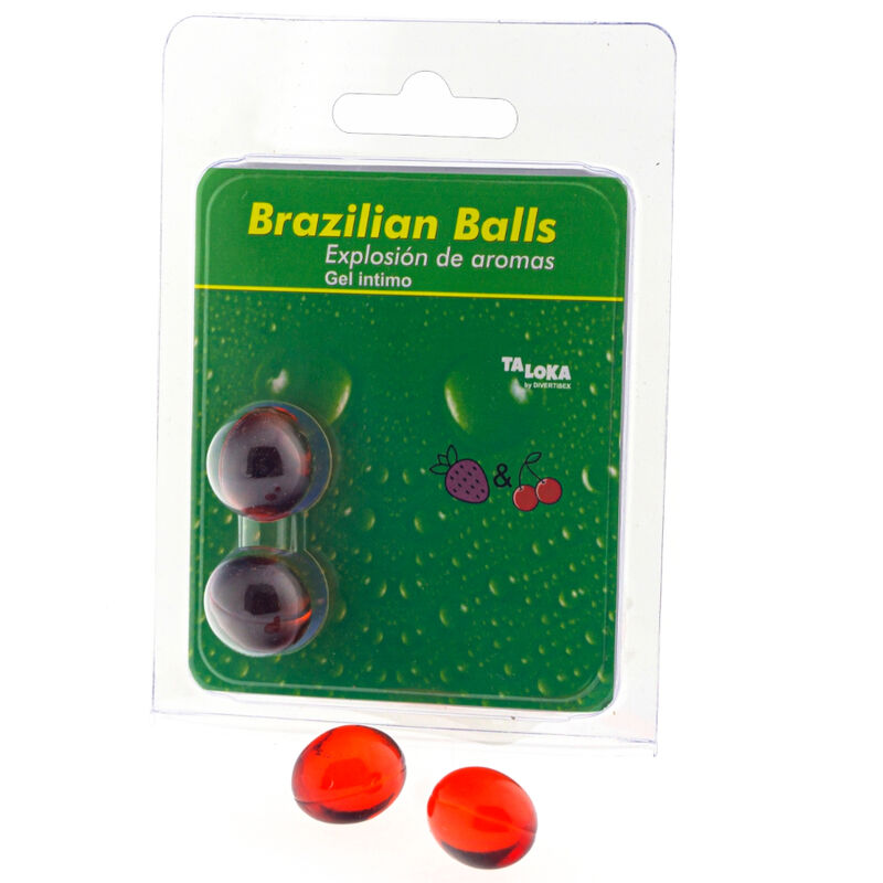 TALOKA - 2 BRAZILIAANSE BALLEN AARDBEI & KERS INTIEME GEL