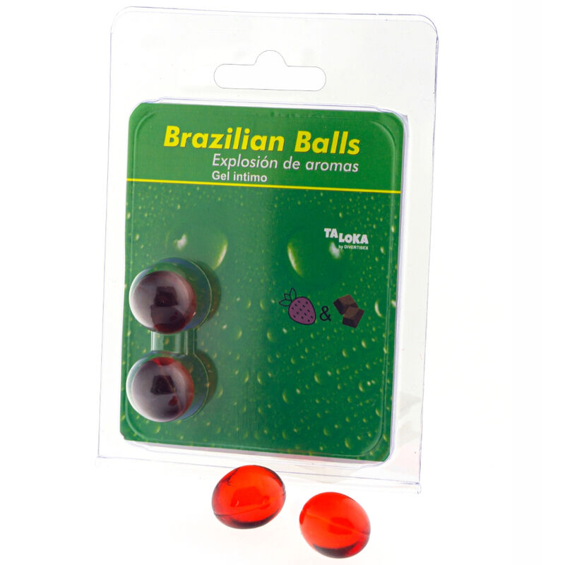 TALOKA - 2 BRAZILIAANSE BALLEN AARDBEI & CHOCOLADE INTIEME GEL