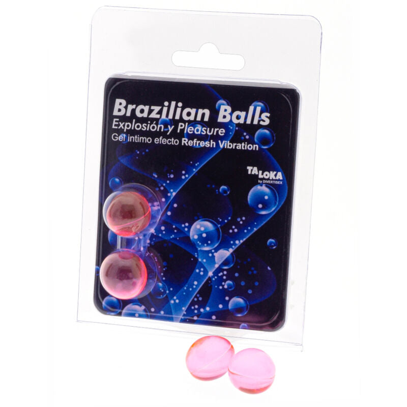 TALOKA - 2 BRAZILIAANSE BALLEN VERFRISSEND VIBREREND EFFECT OPWINDENDE GEL