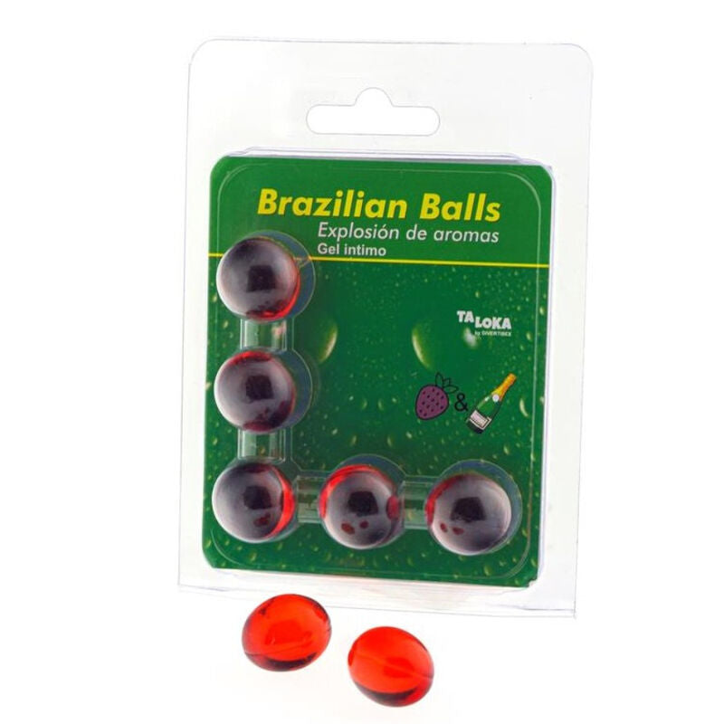 TALOKA - 5 BRAZILIAANSE BALLEN AARDBEIEN & CHAMPAGNE INTIEME GEL