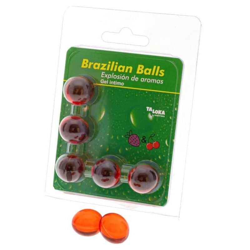 TALOKA - 5 BRAZILIAANSE BALLEN AARDBEI & KERS INTIEME GEL