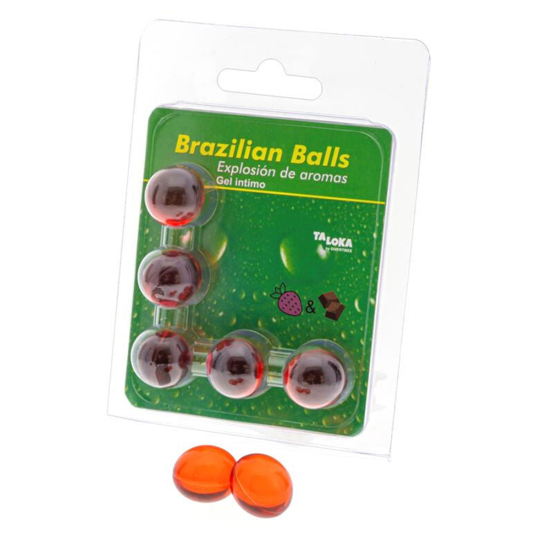 TALOKA - 5 BRAZILIAANSE BALLEN AARDBEI & CHOCOLADE INTIEME GEL