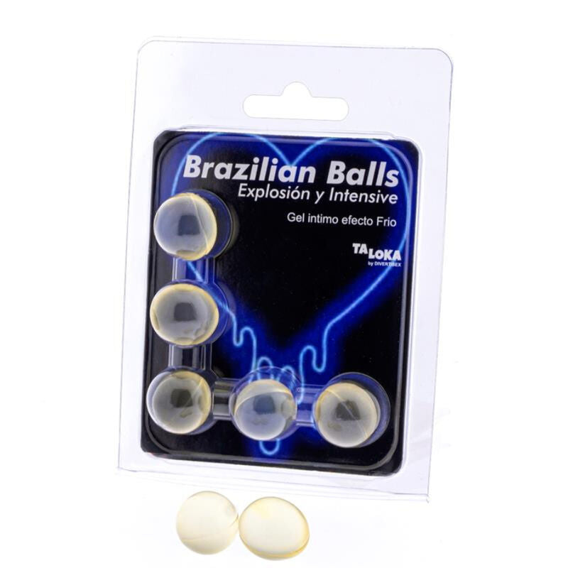 TALOKA - 5 BRAZILIAANSE BALLEN MET KOUD & VIBRATIE-EFFECT EN OPWINDENDE GEL