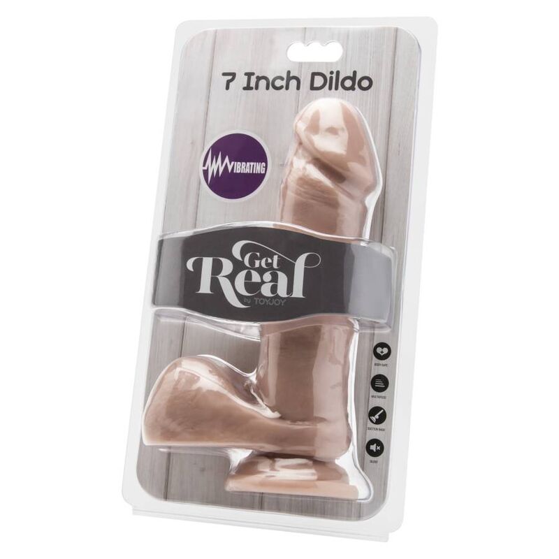 GET REAL - GODEMICHET 18 CM AVEC TESTICULES VIBRATEUR PEAU