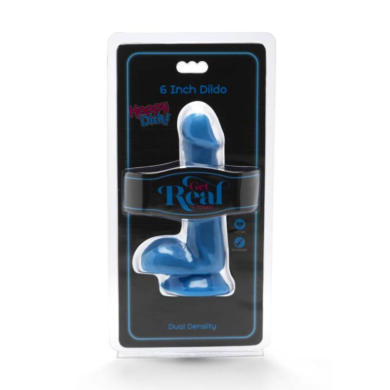 DIVENTA REALE - DILDO HAPPY DICKS 12 CM PALLINE BLU