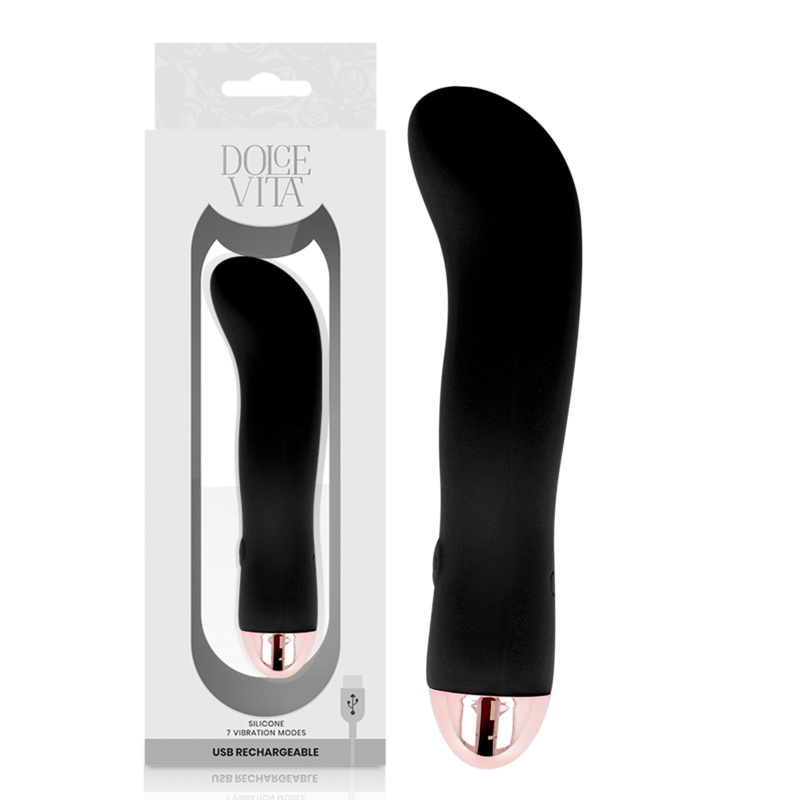 DOLCE VITA - OPLAADBARE VIBRATOR TWEE ZWART 7 SNELHEDEN