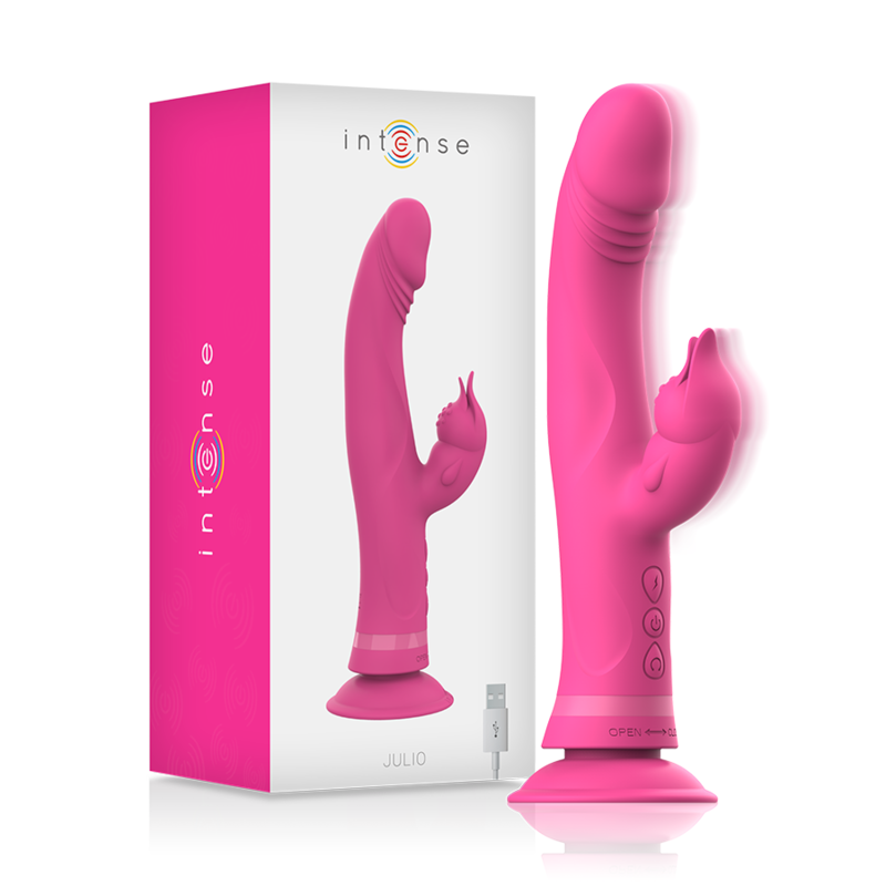 INTENSE - VIBRATEUR JULIO RABBIT EN SILICONE ROSE
