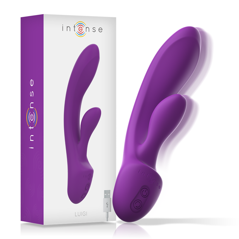 INTENSE - VIBRATEUR LUIGI RABBIT EN SILICONE LIQUIDE VIOLET