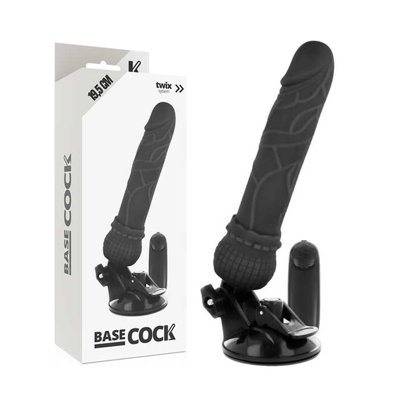 BASECOCK - REALISTISCHE VIBRATOR MET AFSTANDSBEDIENING VLEES 19,5 CM -O- 4 CM