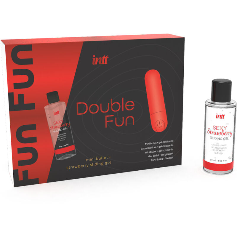 INTT RELEASES - DUBBELE FUN KIT MET VIBRERENDE KOGEL EN AARDBEI MASSAGEGEL