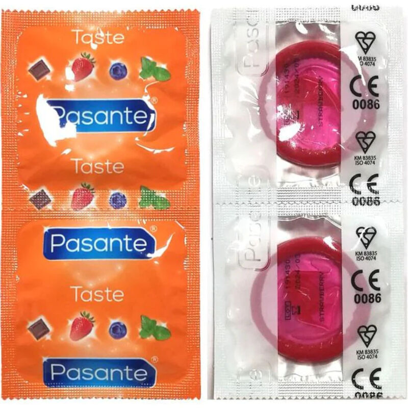PASANTE - PRÉSERVATIFS SAVEUR FRAISE, SACHET DE 144 UNITÉS