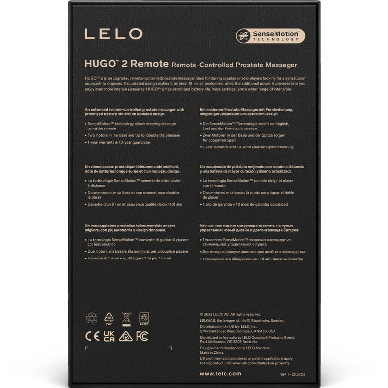 LELO - HUGO 2 VERT MASSEUR DE PROSTATE À TÉLÉCOMMANDE