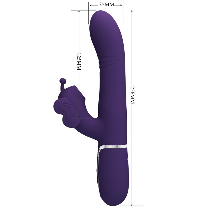 PRETTY LOVE - VIBRATEUR LAPIN MULTIFONCTION 4 EN 1 PAPILLON VIOLET