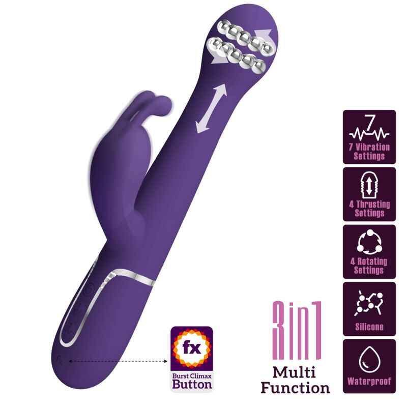 PRETTY LOVE - DEJON RABBIT VIBRATOR 3 IN 1 MULTIFUNCTIONEEL PAARS
