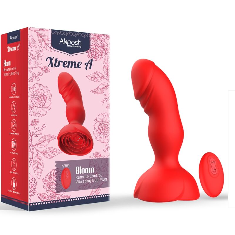ARMONY - EXTREME A BLOOM ROSE VIBRATOR & ANAAL PLUG MET AFSTANDSBEDIENING ROOD