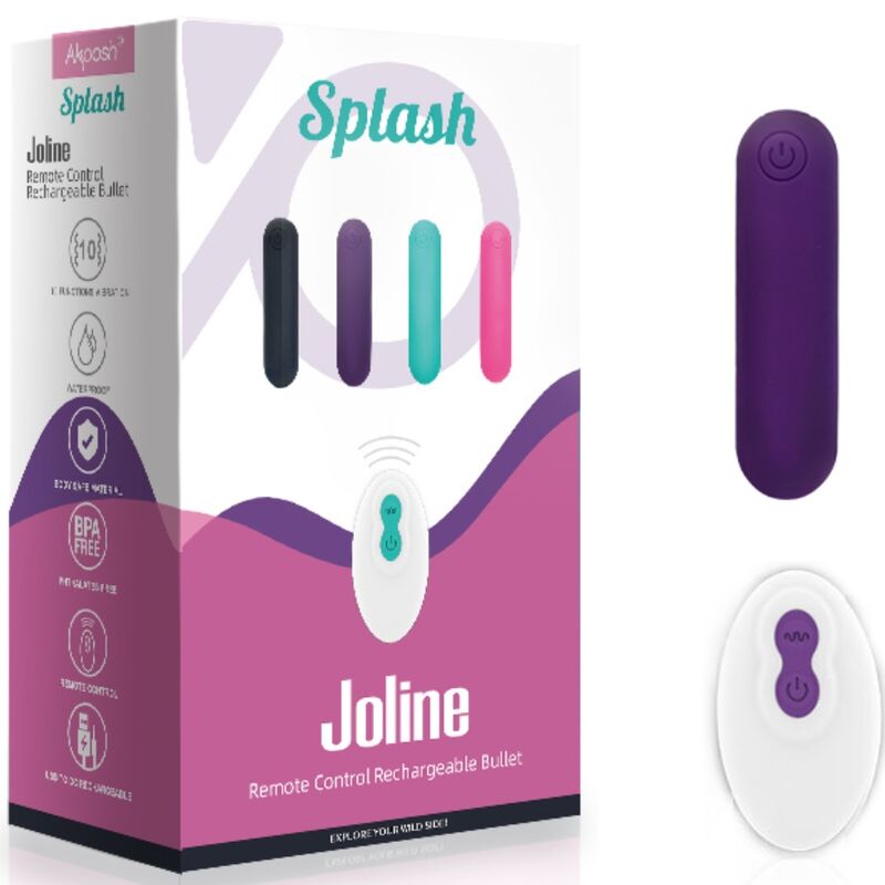 ARMONY - SPLASH JOLINE VIBRATOR BULLET SILICONEN AFSTANDSBEDIENING 10 VIBRATIES 6,5 X 1,5 CM PAARS