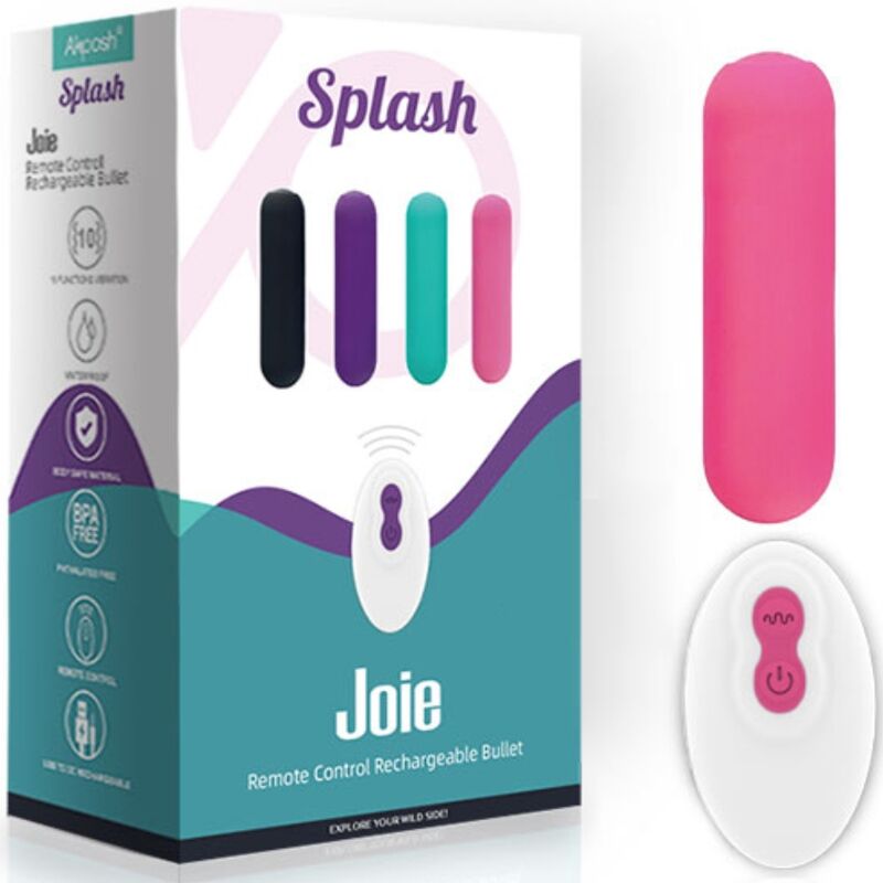 ARMONY - SPLASH JOIE VIBRATOR BULLET SILICONEN AFSTANDSBEDIENING 10 VIBRATIES 75 X 19 CM ROZE