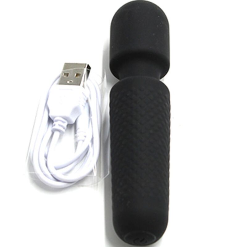 ARMONY - VOTRE MASSEUR ET VIBRATEUR MAGIQUE RECHARGEABLE 10 VIBRATIONS BAGUETTE À POINTS NOIR