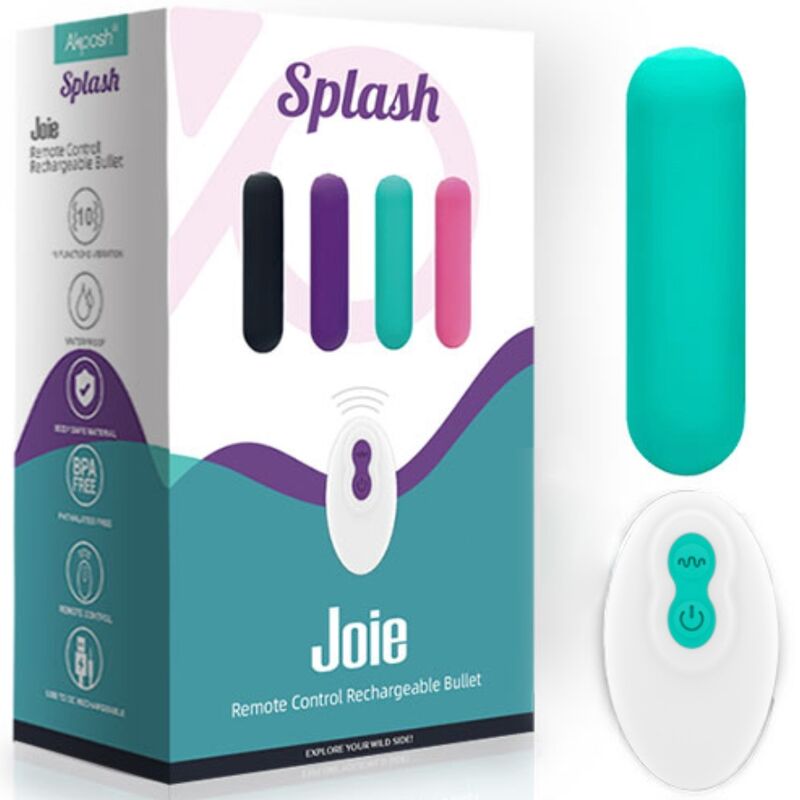 ARMONY - SPLASH JOIE VIBRATOR BULLET SILICONEN AFSTANDSBEDIENING 10 VIBRATIES 75 X 19 CM GROEN