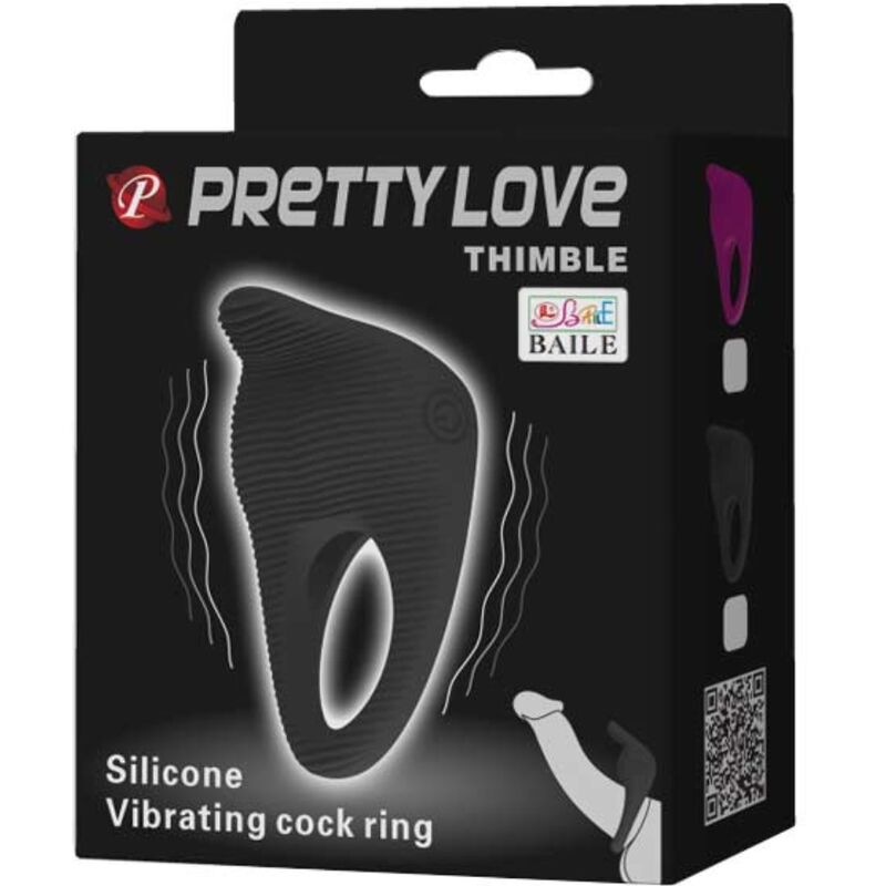 PRETTY LOVE - VINGERHOED VIBRATOR RING ZWART