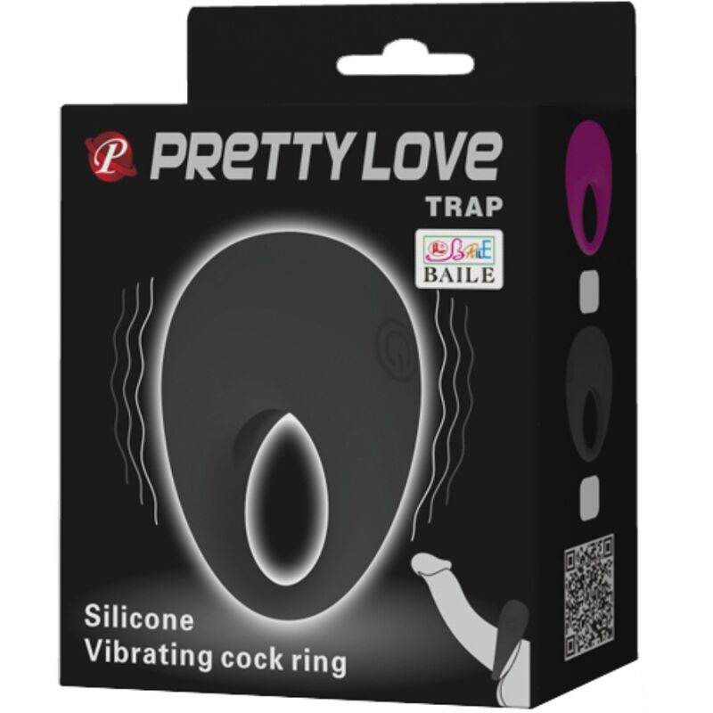 PRETTY LOVE - TRAP VIBRATOR RING ZWART