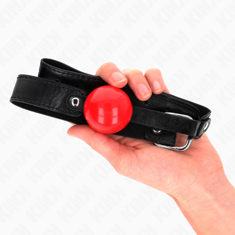 KINK - Мягкий шарик из TPE, кляп 4 см, модель 1, 66 x 2,5 см, регулируемый размер 41-61 см.