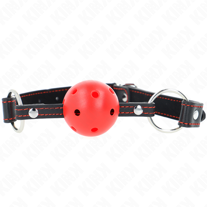 KINK - BÂILLON BOULE ROUGE CREUX ET DUR MODÈLE 2 65 x 2,5 CM