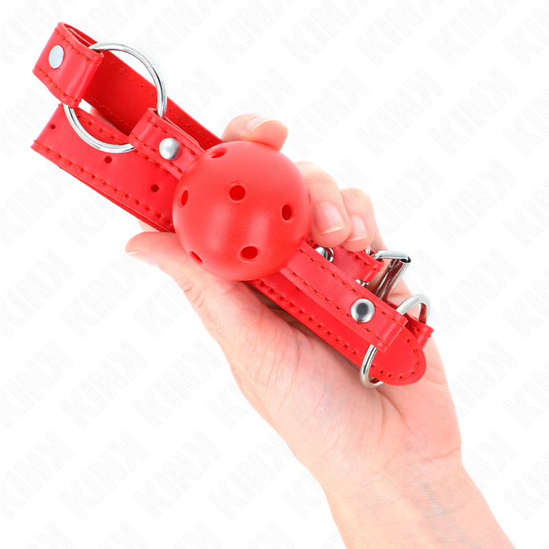 KINK - ADEMENDE BAL 4 CM KNEVEL MET DUBBELE KLINKNAGEL MODEL 1 ROOD 62,5 x 2,5 CM VERSTELBAAR 42-58 CM