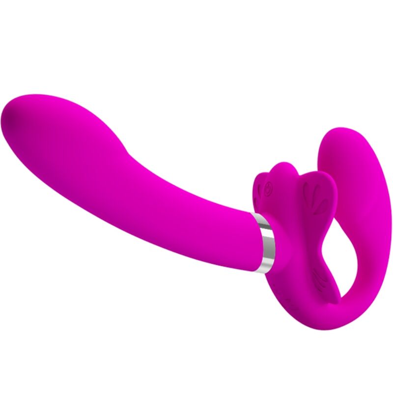 PRETTY LOVE - VALERIE VIBRATEUR À DOUBLE STRAP-ON 12 VIBRATIONS VIOLET
