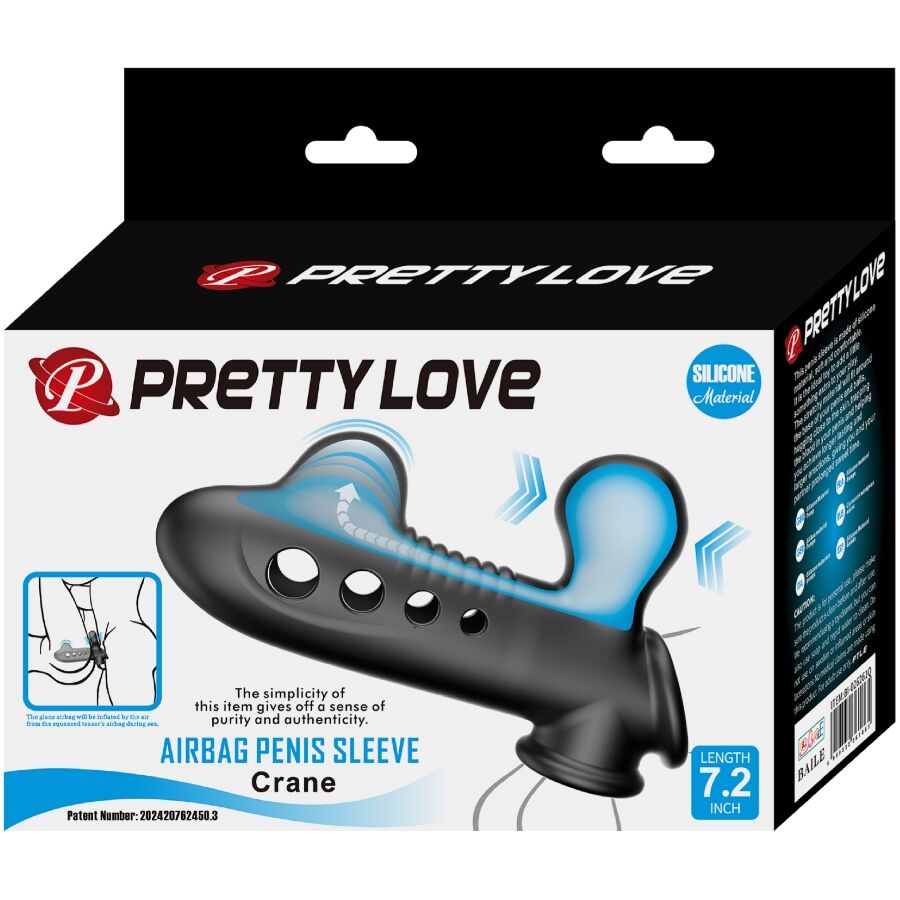 PRETTY LOVE - CRANE PENIS SLEEVE MET AIRBAG ZWART