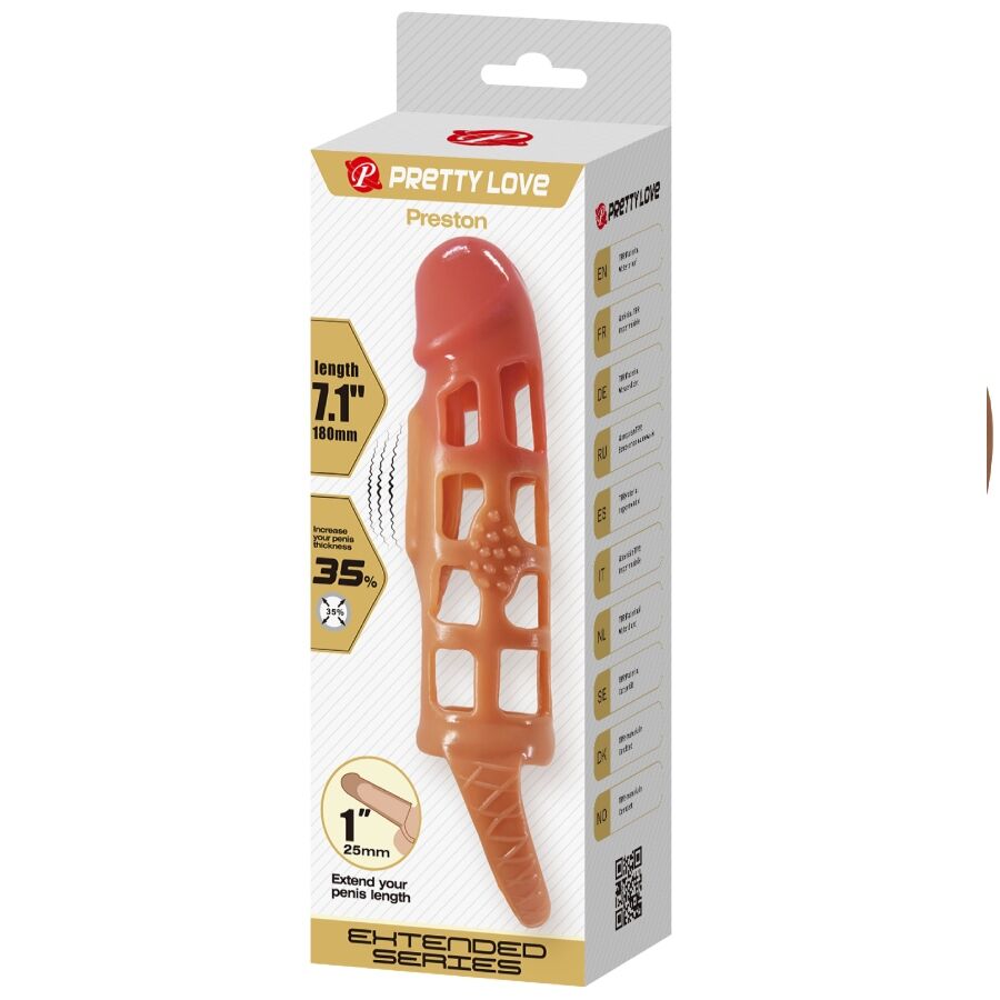 PRETTY LOVE - PRESTON VIBRERENDE PENIS SLEEVE 18 CM