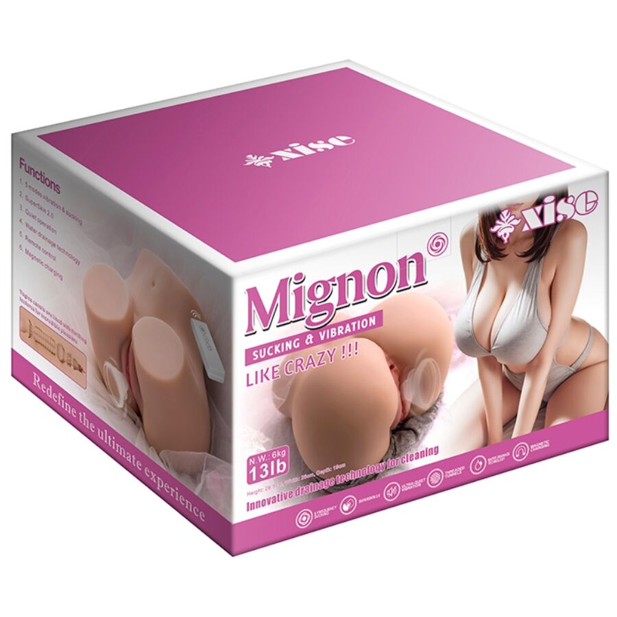 XISE - MIGNON ZUIGENDE REALISTISCHE VAGINA MASTURBATOR MET VIBRATIE EN ZUIGING EN AFSTANDSBEDIENING 6 KG
