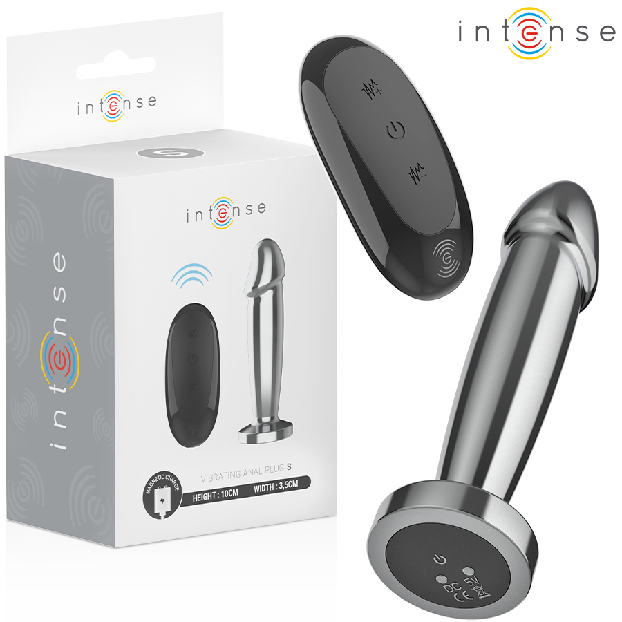 INTENSE - PLUG ANAL 10 VIBRATIONS GODEMICHET EN MÉTAL AVEC TÉLÉCOMMANDE S