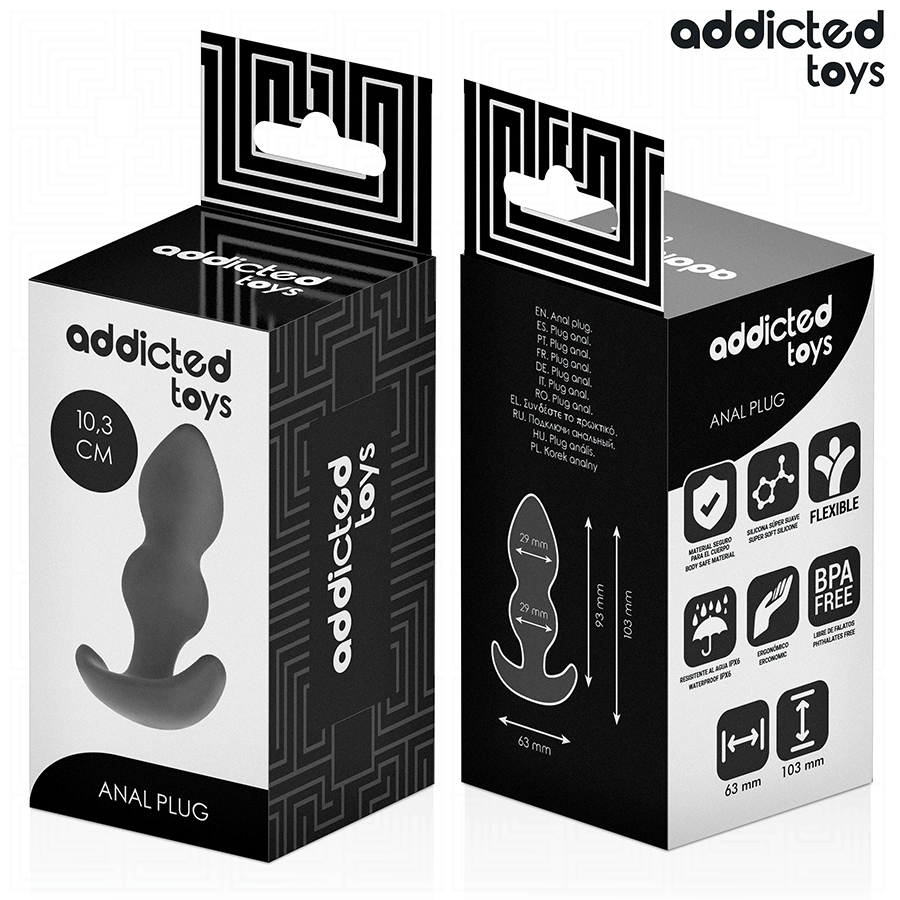 ADDICTED TOYS - ANAAL PLUG SILICONEN MAAT S 10,3 CM