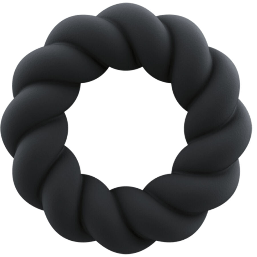 ROCKS-OFF - ANNEAU DE MASTURBATEUR EN SILICONE NOIR TWIST