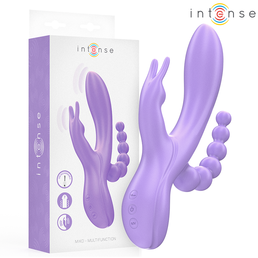 INTENSE - MIKO TRIPLE VIBRATOR KONIJN & STIMULATOR & ANAAL 7 VIBRATIES PAARS