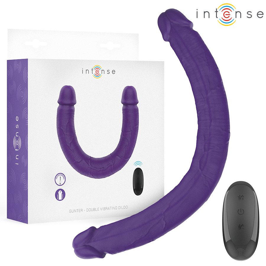 INTENSE - GUNTER DILDO DOUBLE VIBRATEUR 40 CM VIOLET TÉLÉCOMMANDE