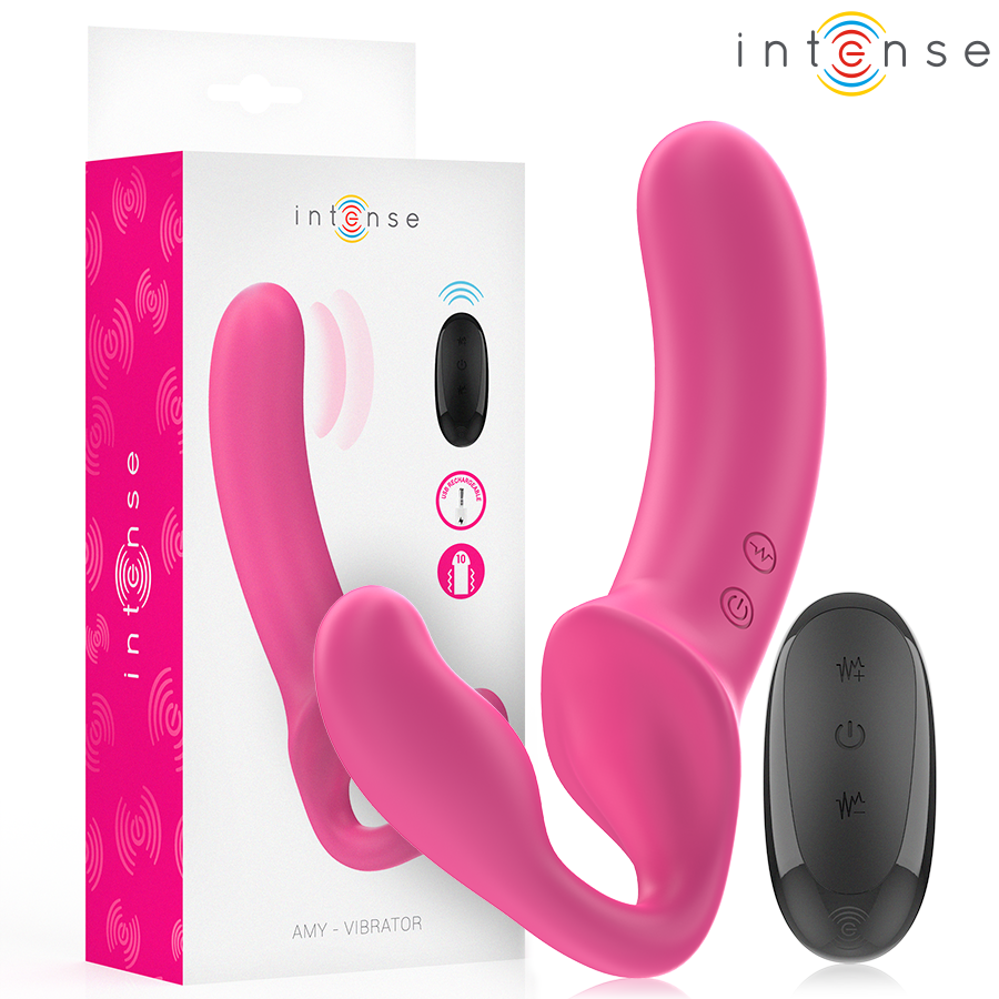 INTENSE - AMY DOUBLE VIBRATEUR 20 CM ROSE AVEC TÉLÉCOMMANDE