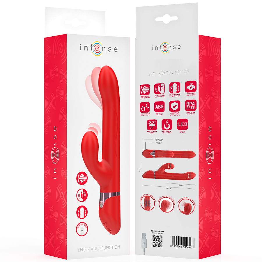 INTENSE - LELE MULTIFUNCTIONELE VIBRATOR ROTEREND & OSCILLEREND & STIMULATIE ROOD