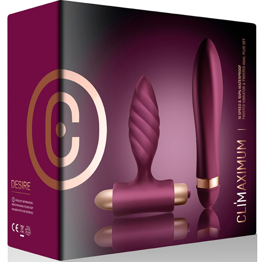 CLIMAXIMUM - DESIRE KIT TWISTED VIBRATOR + ANAAL PLUG