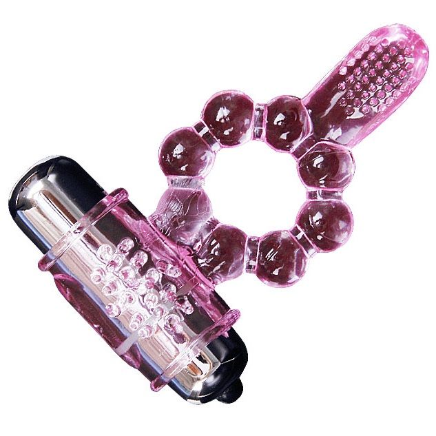 BAILE - SILICONEN RING 10 TONGRITMES MET ROZE VIBRATIE