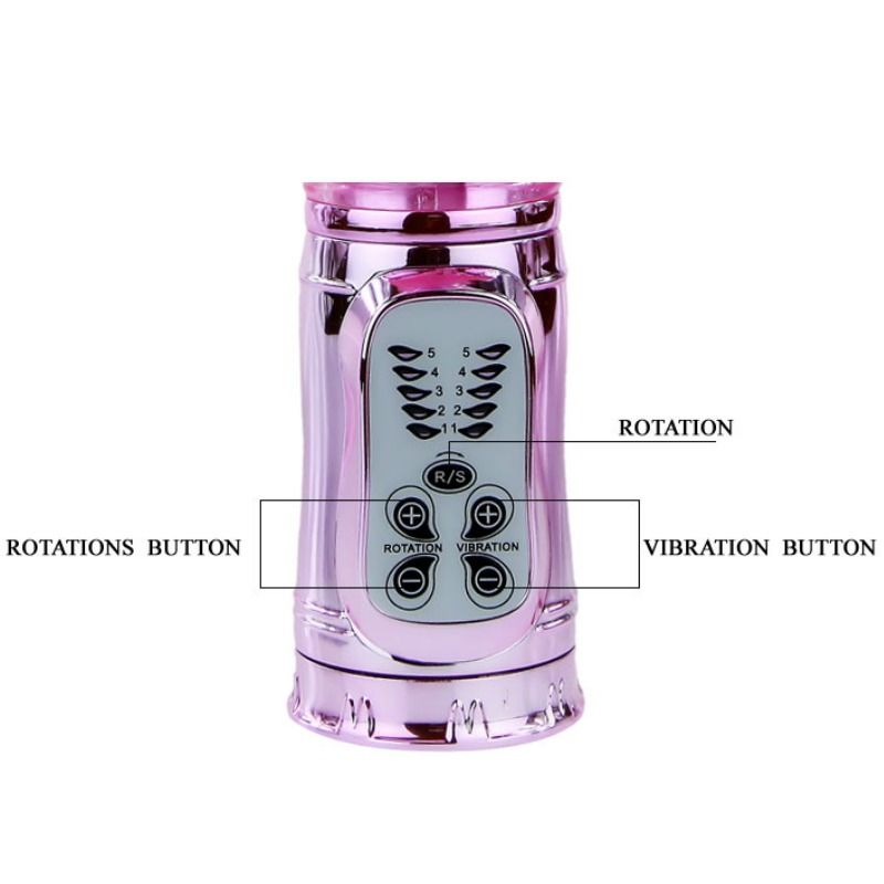 BAILE - VIBRATEUR RECHARGEABLE AVEC ROTATION ET STIMULATEUR À MOUVEMENTS DE BEURRE