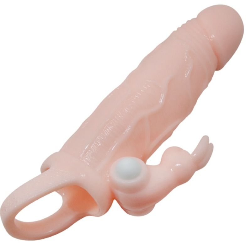 BAILE - COUVERCLE PÉNIS BRAVE MAN AVEC LAPIN ET DOUBLE MOTEUR FLESH 16,5 CM