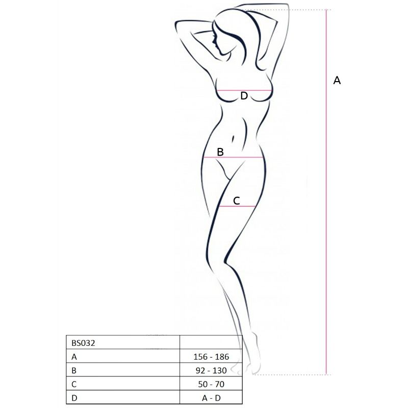 PASSIE - VROUW BS032 BODYSTOCKING ZWART ONE SIZE