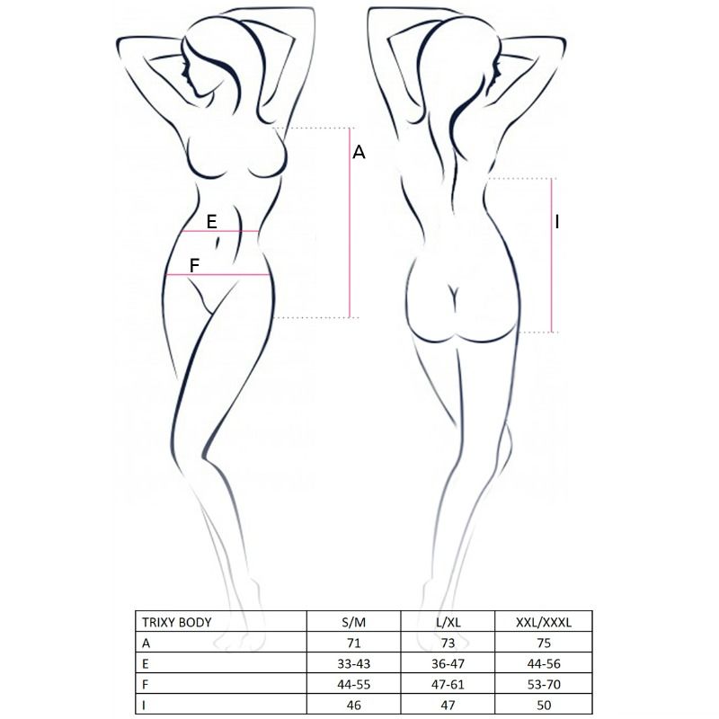 PASSIE - VROUW TRIXY TEDDY ZWART MAAT S/M